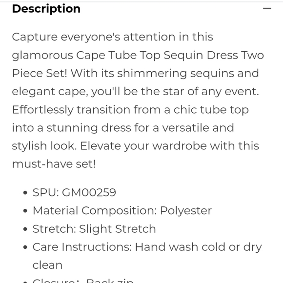 Cape Tube Top, Two Piece, Strapless with an added Cape,  Contrast Sequin… - Picture 14 of 16